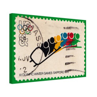 Bobsleigh, 1972 Olympics, Green Canvas Print