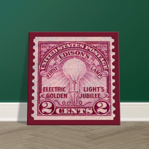 Edisons First Lamp Golden Jubilee 1929 Canvas Print Material