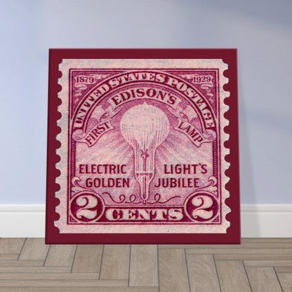 Edisons First Lamp Golden Jubilee 1929 Canvas Print Material