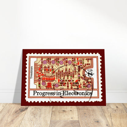 Progress In Electronics Transistors 1973 Dard Red Canvas Print Material