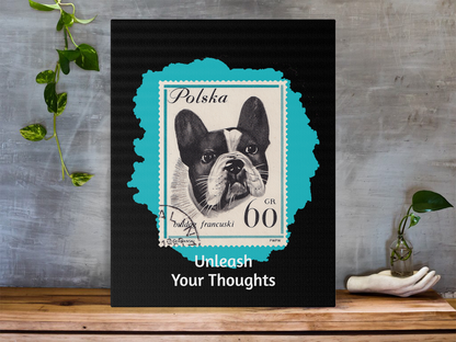 French Bulldog StampArt Black Matte Canvas