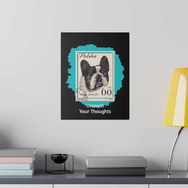 French Bulldog StampArt Black Matte Canvas