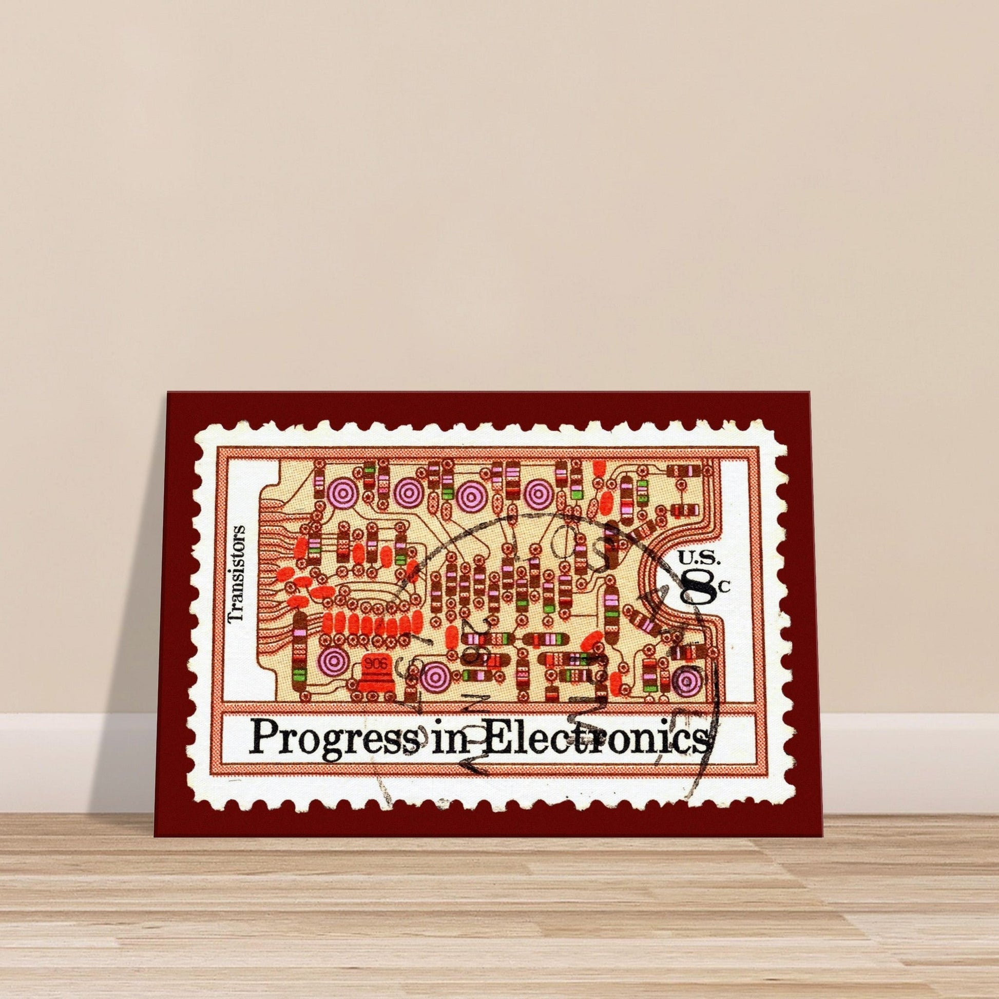 Progress In Electronics Transistors 1973 Dard Red Canvas Print Material